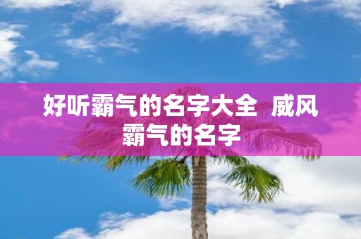 好听霸气的名字大全 威风霸气的名字