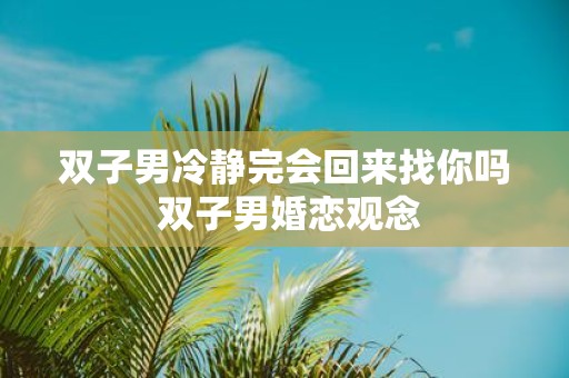 双子男冷静完会回来找你吗 双子男婚恋观念