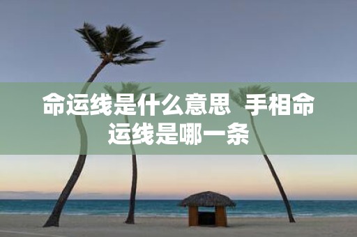 命运线是什么意思 手相命运线是哪一条