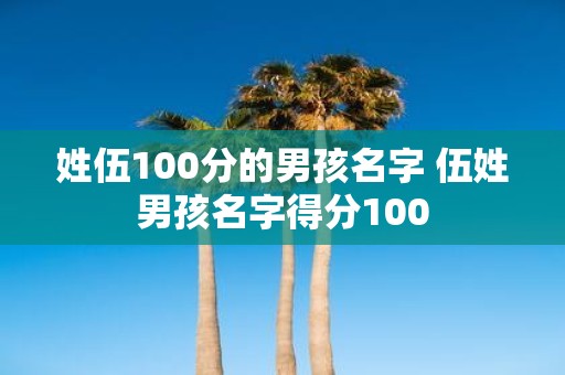 姓伍100分的男孩名字 伍姓男孩名字得分100