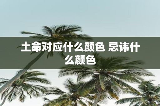 土命对应什么颜色 忌讳什么颜色