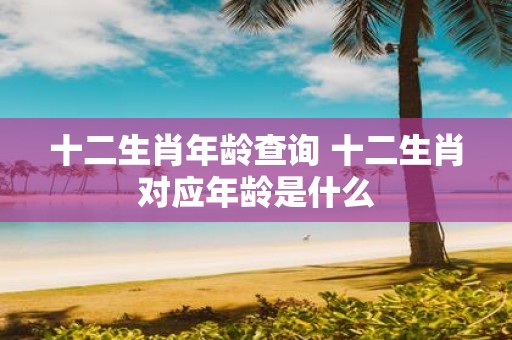 十二生肖年龄查询 十二生肖对应年龄是什么