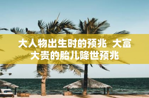 大人物出生时的预兆 大富大贵的胎儿降世预兆