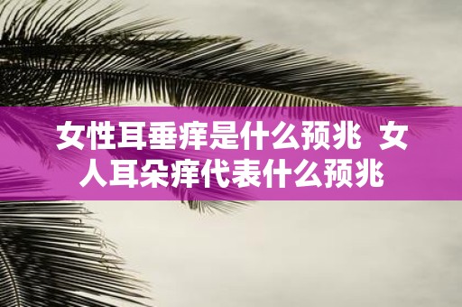 女性耳垂痒是什么预兆 女人耳朵痒代表什么预兆