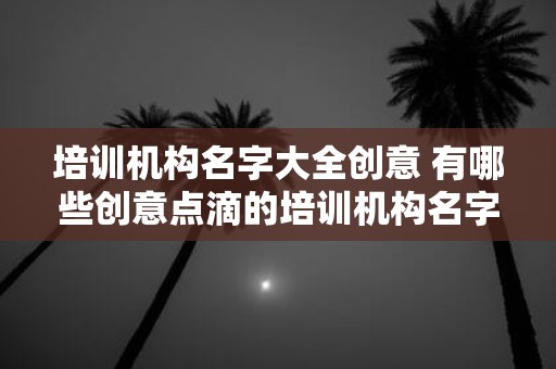 培训机构名字大全创意 有哪些创意点滴的培训机构名字
