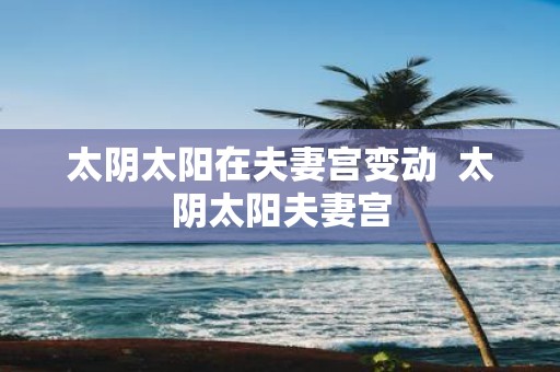 太阴太阳在夫妻宫变动 太阴太阳夫妻宫