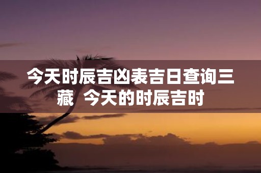 今天时辰吉凶表吉日查询三藏  今天的时辰吉时