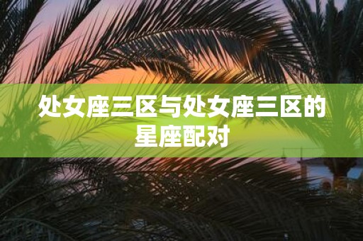 处女座三区与处女座三区的星座配对