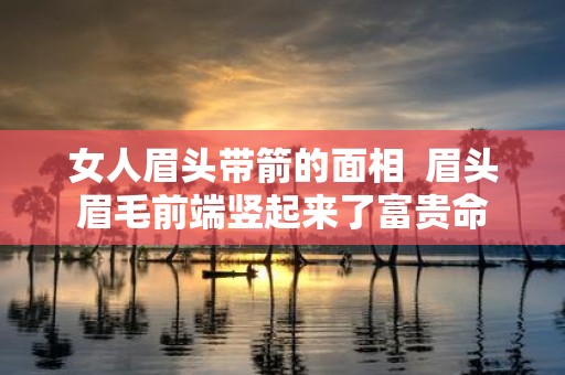 女人眉头带箭的面相 眉头眉毛前端竖起来了富贵命