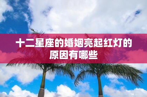 十二星座的婚姻亮起红灯的原因有哪些