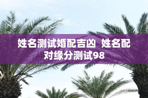 姓名测试婚配吉凶 姓名配对缘分测试98