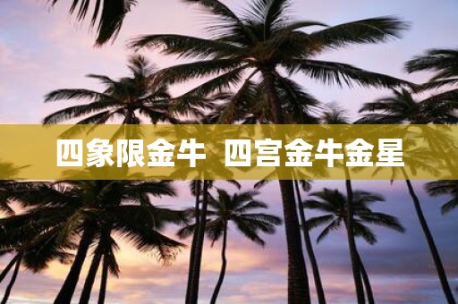 四象限金牛 四宫金牛金星