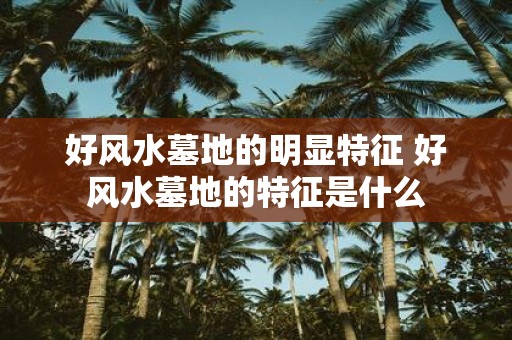 好风水墓地的明显特征 好风水墓地的特征是什么