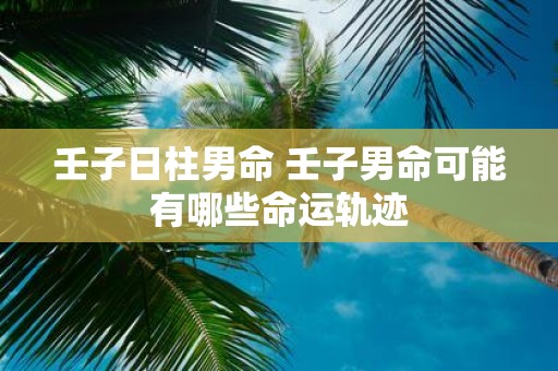 壬子日柱男命 壬子男命可能有哪些命运轨迹