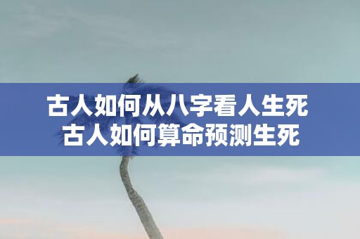 古人如何从八字看人生死 古人如何算命预测生死