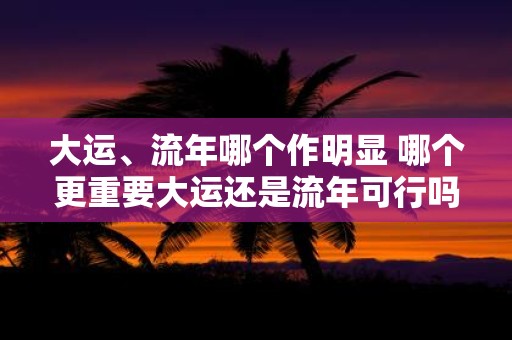大运、流年哪个作明显 哪个更重要大运还是流年可行吗