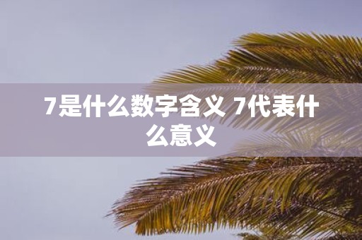 7是什么数字含义 7代表什么意义