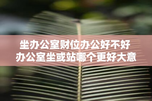 坐办公室财位办公好不好 办公室坐或站哪个更好大意不变共12个字