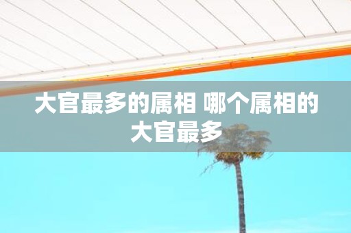 大官最多的属相 哪个属相的大官最多