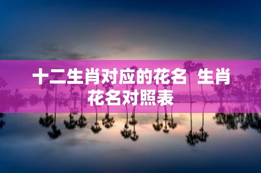 十二生肖对应的花名 生肖花名对照表