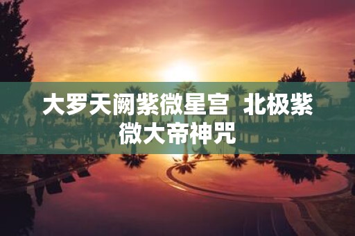 大罗天阙紫微星宫 北极紫微大帝神咒