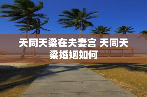 天同天梁在夫妻宫 天同天梁婚姻如何
