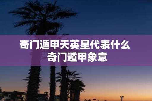 奇门遁甲天英星代表什么 奇门遁甲象意