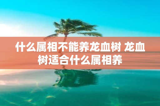 什么属相不能养龙血树 龙血树适合什么属相养