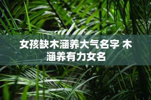 女孩缺木涵养大气名字 木涵养有力女名