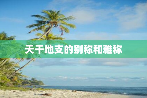 天干地支的别称和雅称