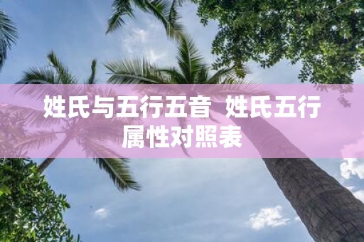 姓氏与五行五音 姓氏五行属性对照表