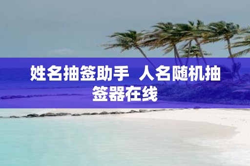 姓名抽签助手 人名随机抽签器在线