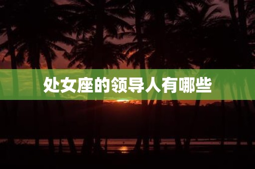 处女座的领导人有哪些