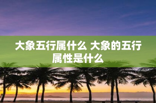 大象五行属什么 大象的五行属性是什么