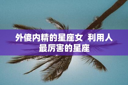 外傻内精的星座女 利用人最厉害的星座