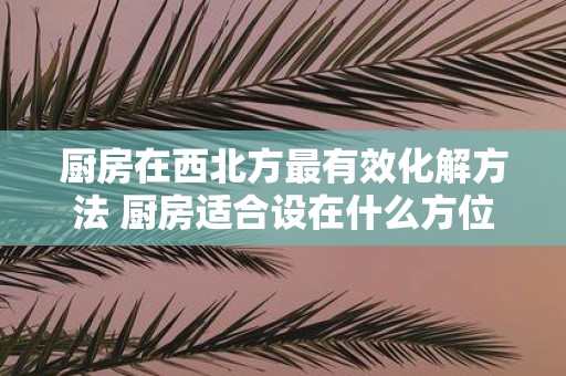 厨房在西北方最有效化解方法 厨房适合设在什么方位