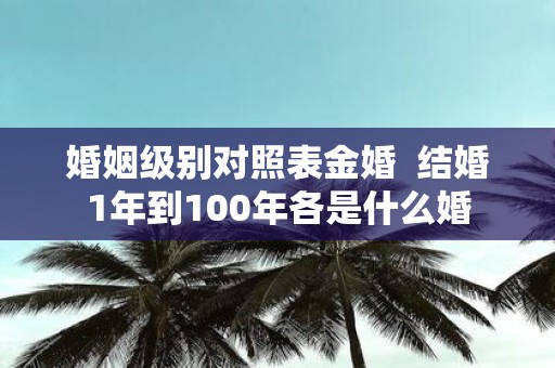 婚姻级别对照表金婚 结婚1年到100年各是什么婚
