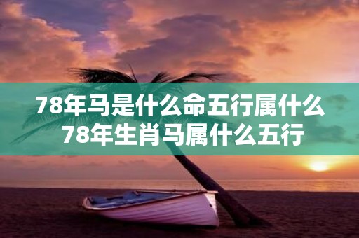 78年马是什么命五行属什么 78年生肖马属什么五行