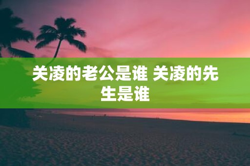 关凌的老公是谁 关凌的先生是谁