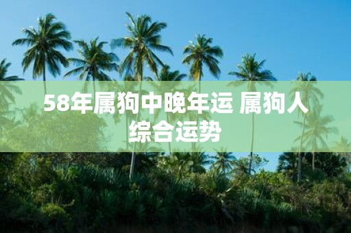58年属狗中晚年运 属狗人综合运势