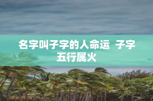名字叫子字的人命运 子字五行属火