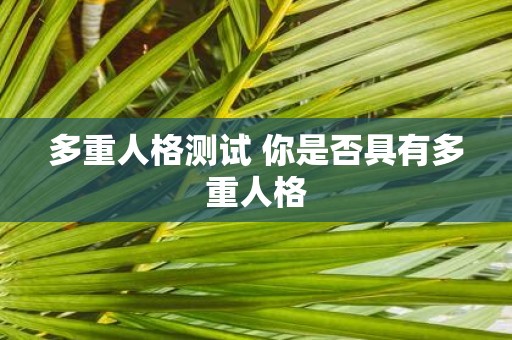 多重人格测试 你是否具有多重人格