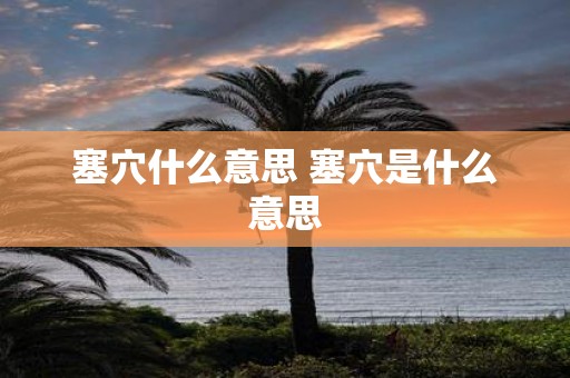 塞穴什么意思 塞穴是什么意思