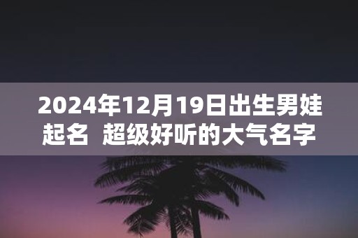 2025年12月19日出生男娃起名 超级好听的大气名字