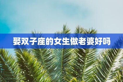 娶双子座的女生做老婆好吗