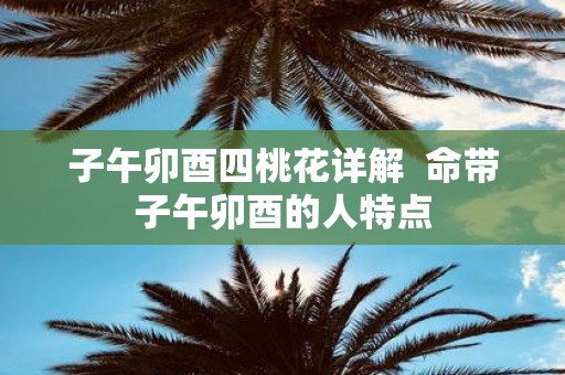 子午卯酉四桃花详解 命带子午卯酉的人特点