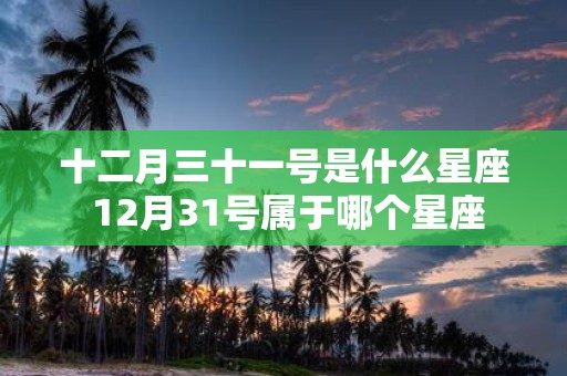 十二月三十一号是什么星座 12月31号属于哪个星座