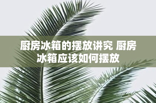 厨房冰箱的摆放讲究 厨房冰箱应该如何摆放