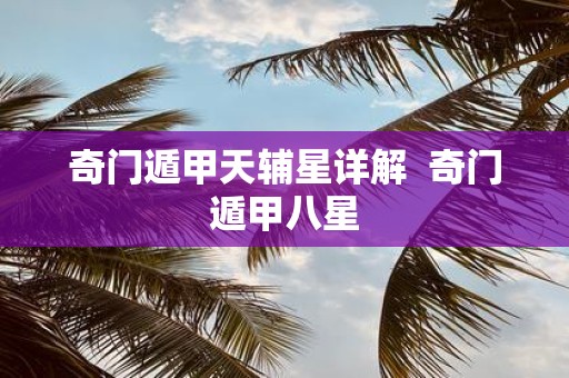 奇门遁甲天辅星详解 奇门遁甲八星