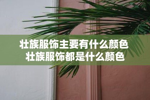 壮族服饰主要有什么颜色 壮族服饰都是什么颜色